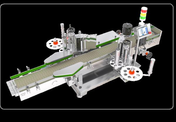 Double Two Side Flat Bottle Sticker Labeling Machine Large Barrel 1500 Pieces H  3KW