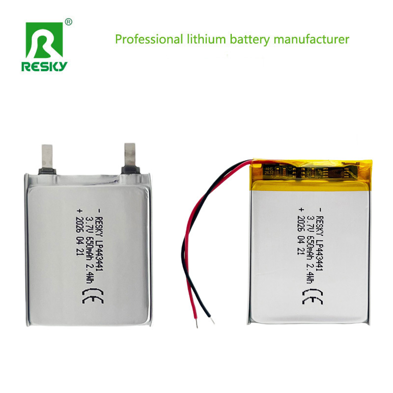 Factory Single Lithium Battery Cell 443441 3.7V 650mAh Rechargeable Lipo Battery For Portable Beauty