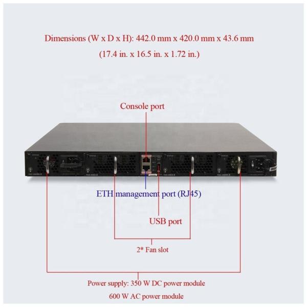 Commutateur de réseau sans fil CE6855-48S6Q-HI à 48 ports Gigabit et moule privé pour les réseaux à grande échelle