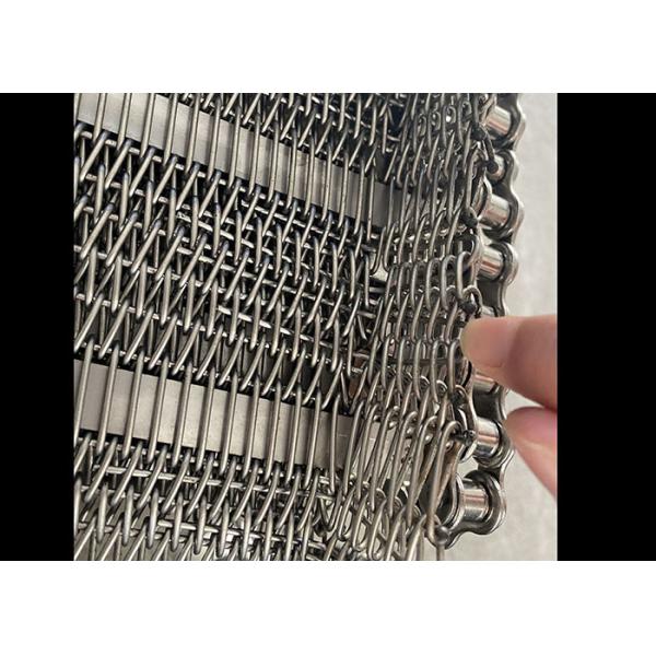 Food Grade Stainless Steel Metal Wire Mesh Chain Conveyor Belt For Oven Tunnel Annealing Freezing