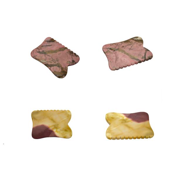 Black 7*5.5*0.5cm Rhodonite or Mookaite Jade Gua sha board guasha Stone Scraping Guasha Massage Tools for face care