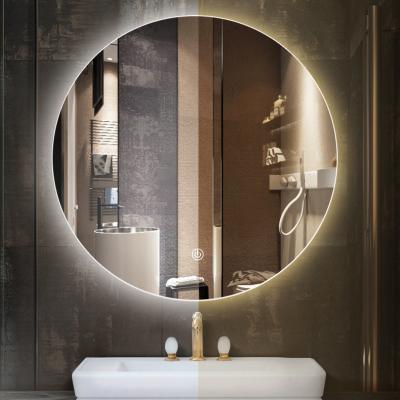 5mm LED Round Bathroom Mirror Silver LED Illuminated Bathroom Mirror 3000K - 6000K