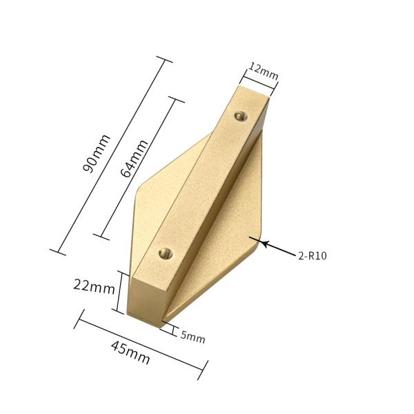 Custom Rhombus Gold Kitchen Cupboard Handles For Home Hardware