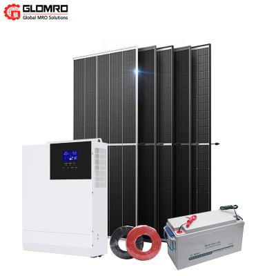 do projeto completo fácil da instalação do gerador sistema híbrido das energias solares da casa 5KW com bateria de lítio