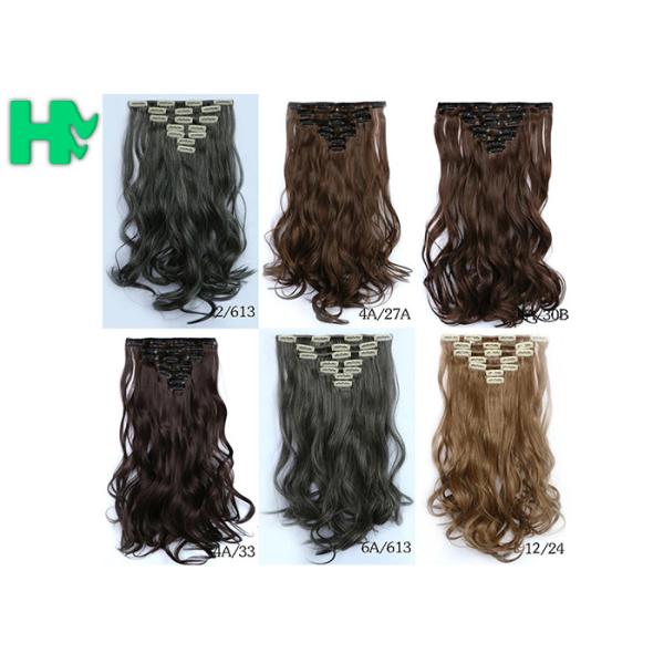 Full Cuticles Attached Blond Synthetic Hair Extensions Mixed Color Strong Weft