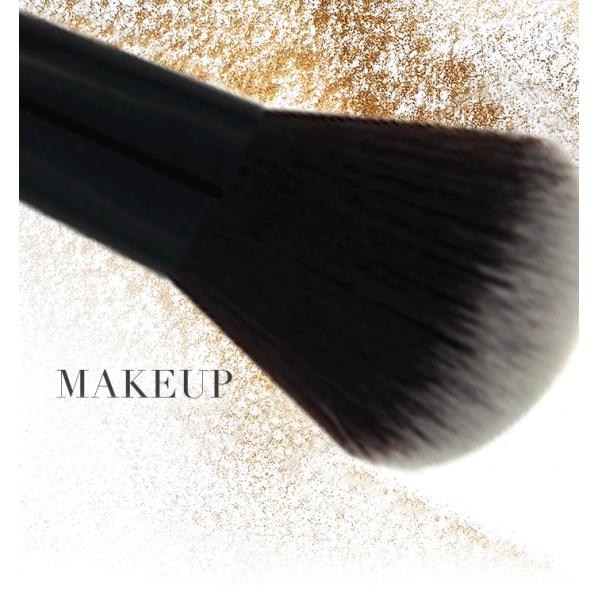 Single Long Kabuki Angled Blush Brush 47mm Black Ferrule Aluminum