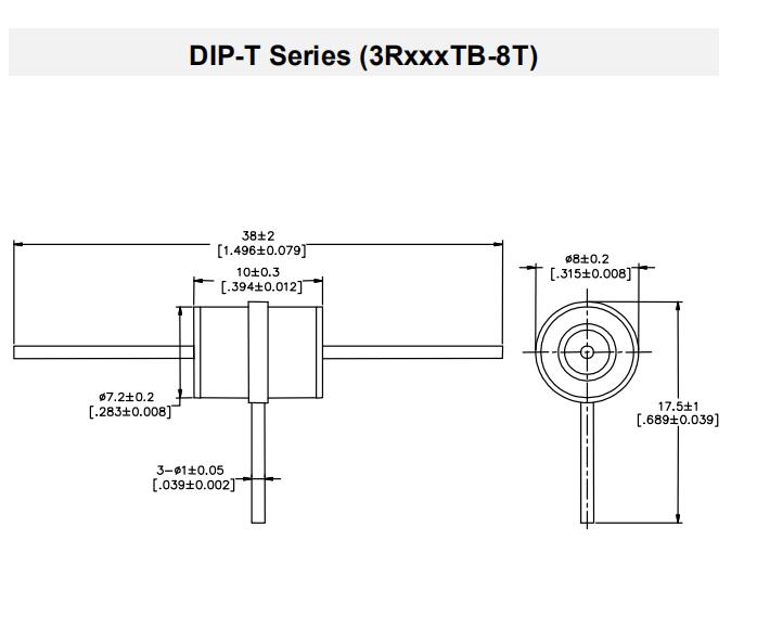 3RB-8 Arrestor Arrester 75V-800V GDT нагнетательной трубы газа ограничителя перенапряжения серии 3R 10KA 1.5pF