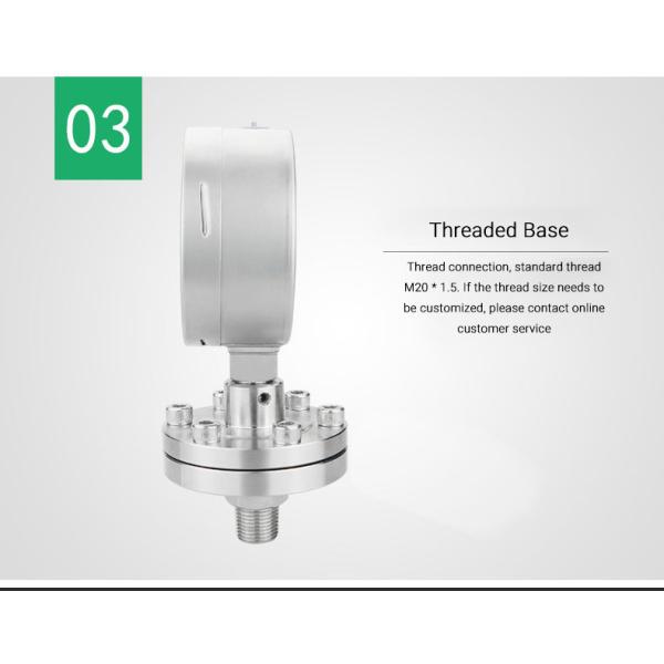 High Precision 1.6% YTP100BF Diaphragm Seal 4 Inches Manometer Pressure Gauge