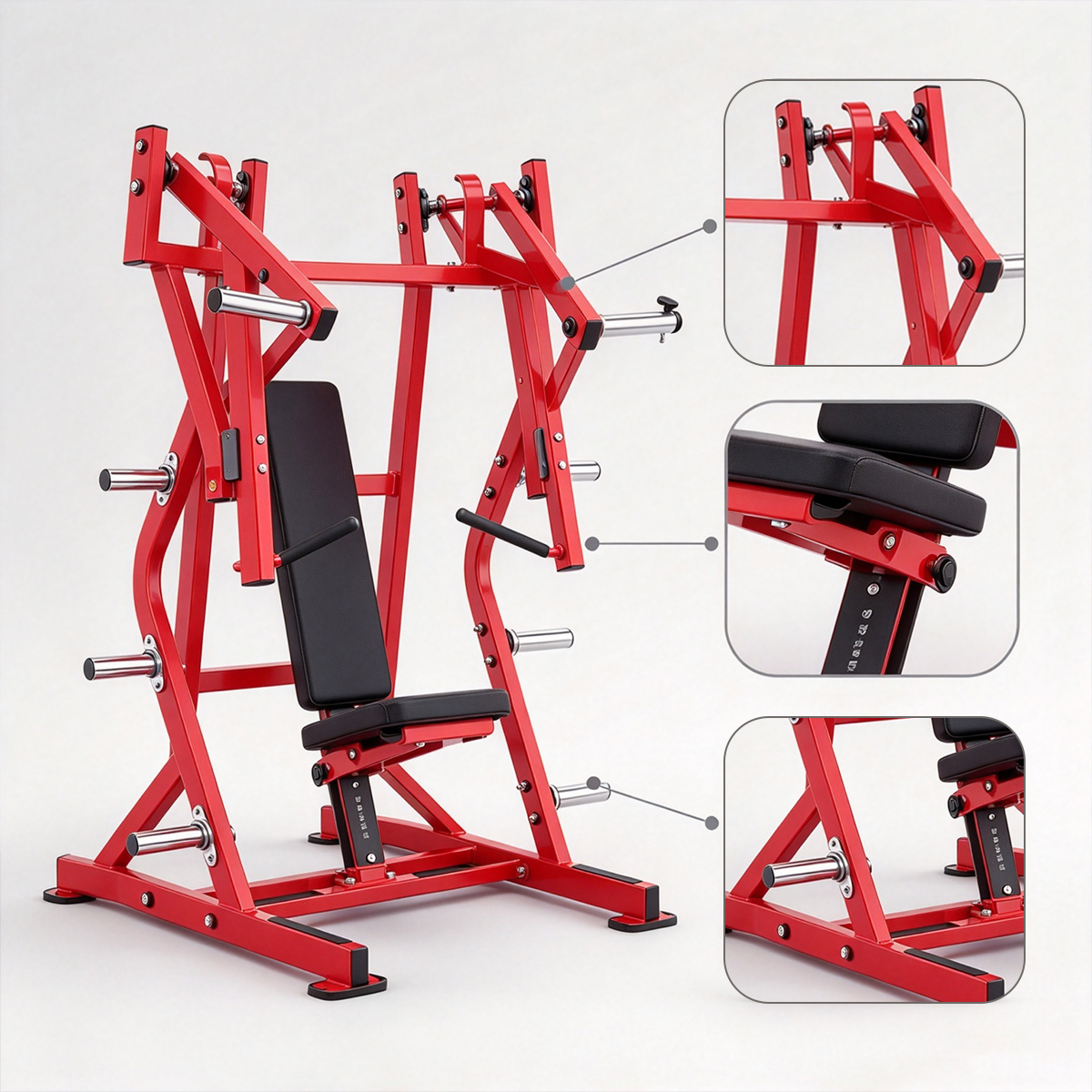 Commercial Chest Press Machine Steel Plate Loaded Chest Trainer for Upper Body Strength