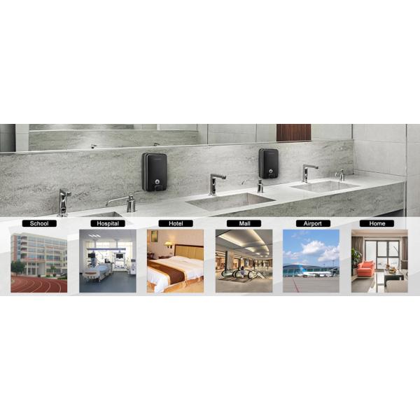 INOVI ZSH12-1200BF-NEGRO Dispensador comercial de jabón negro mate montado en la pared para baño