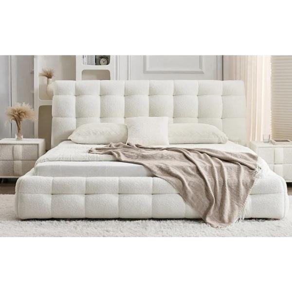 Double Frame White Berber Fleece Bread Hotel Beds Living Room Furniture