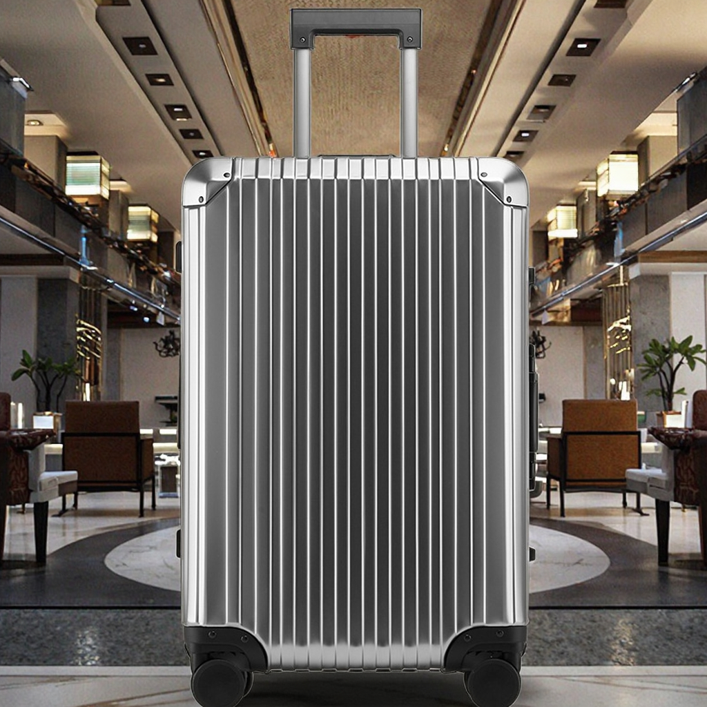 All-Aluminum Magnesium Alloy Travel Suitcase Unisex Fashionable Universal Wheel Boarding Luggage Men's Women's Metal Trolley for