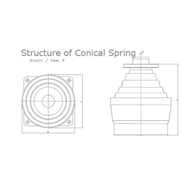 Высококачественный железнодорожный аксессуар железнодорожный пассажирский вагон стальной тяги коническая резиновая пружина