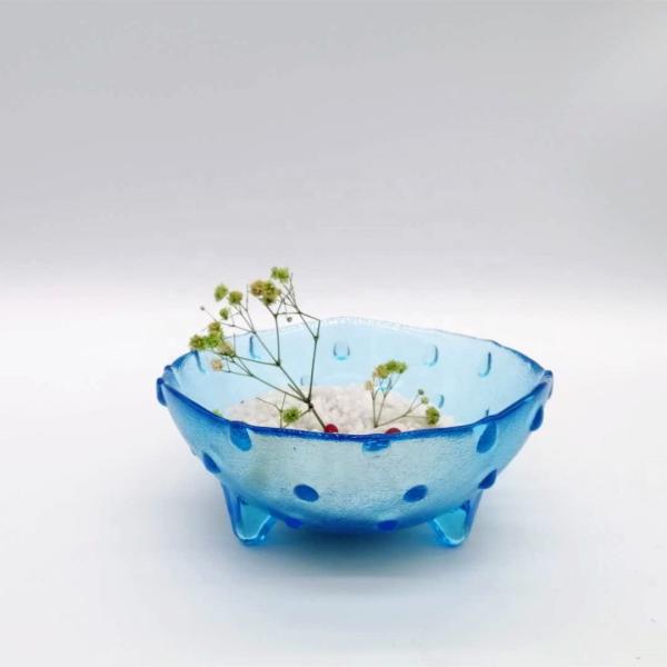 Уникальные 3 стеклянных ноги плит заряжателя для плода и десерта