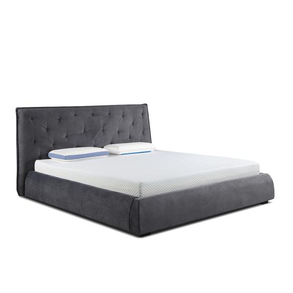 11068 Hot Selling Soft Bed Light Grey /Dark Grey Queen Bed Cotton Comfortable Bed