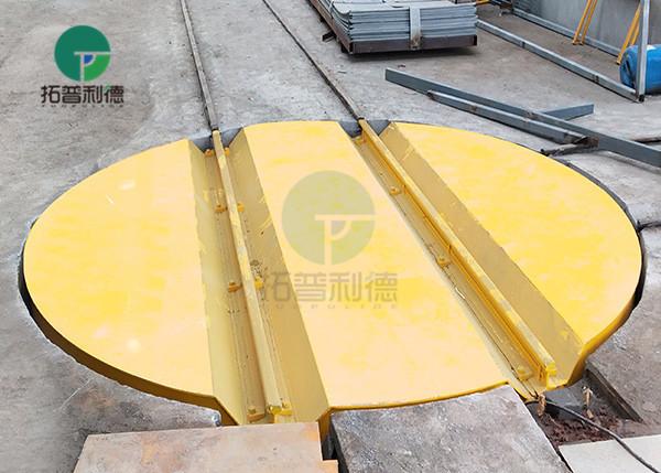 Dia 10m motorized rail turntable mounted on circle rails to ferry rail flat cart