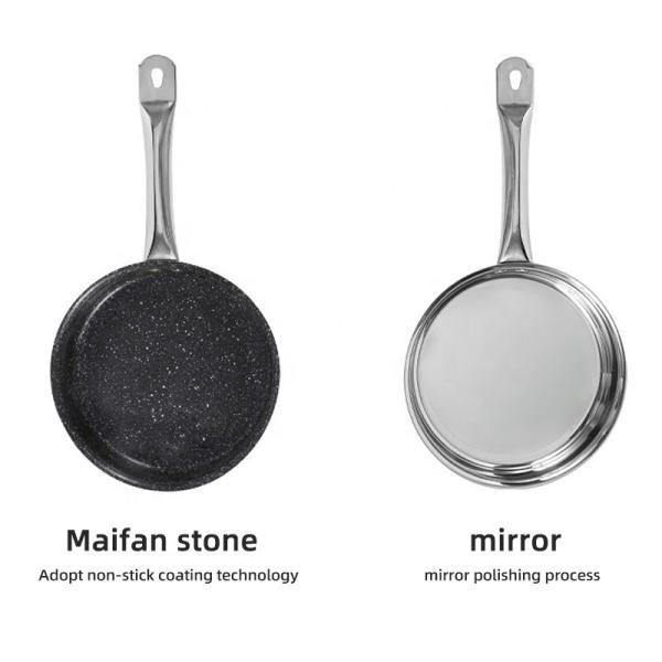 Full Size Stainless Steel Fry Pan Induction Cooking Panela Panci Pan Nonstick Medical Stone Frying Pan
