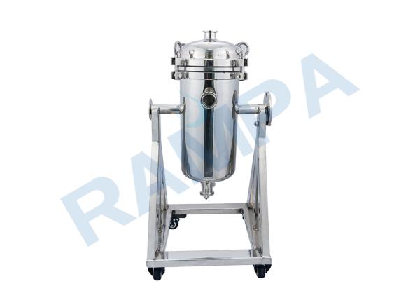 Three Cores 316L Rotary Titanium Industrial Water Filter Housing With Pulley Wheels