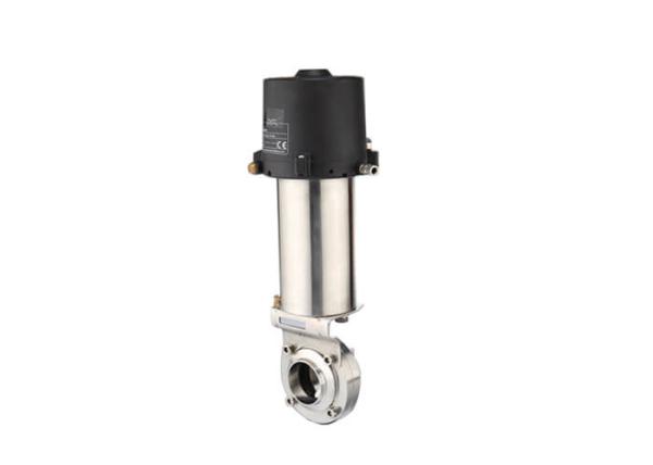 SS304  SS316L Butterfly Valve With Pneumatic Actuator For Food Milk Wine