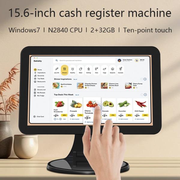 15.6Inch Touch Screen Desktop POS Terminal N2840 2+32GB Retail Cash Register with Scanner