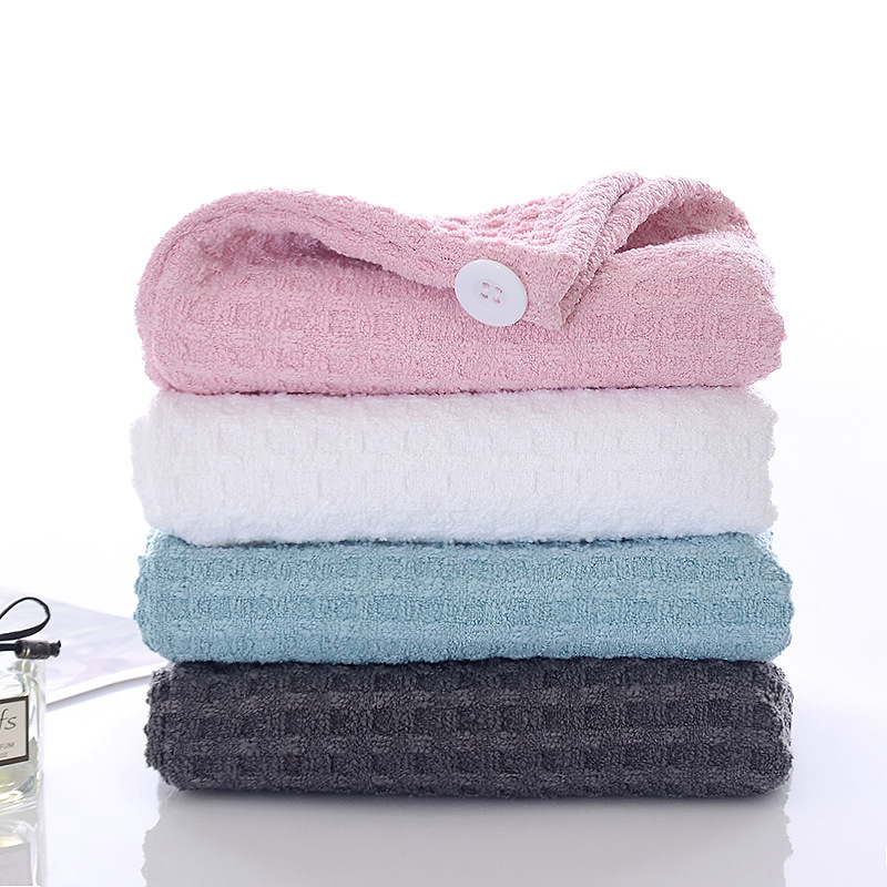 Lightweight Waffle Weave Microfiber Hair Wrap / Microfiber Turban 400gsm For Frizz Free Drying