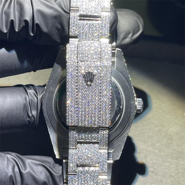 Cor Ef de Rolex do relógio de Moissanite menos relógio de Vvs Moissanite do Baguette com costume