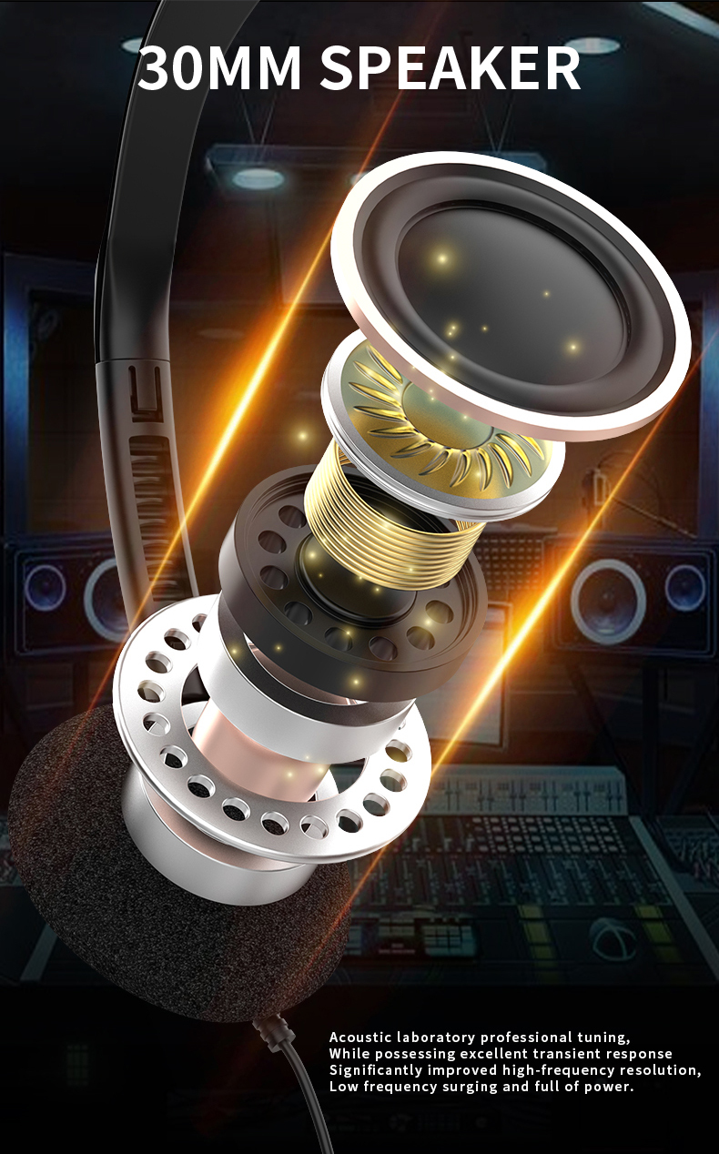 857 Lightweight wired in headphones, 3.5mm jack/C-type plug can be customized for stereo headphones, OEM/ODM customized multi-color headphones, suitable for laptops in aviation museums, school offices
