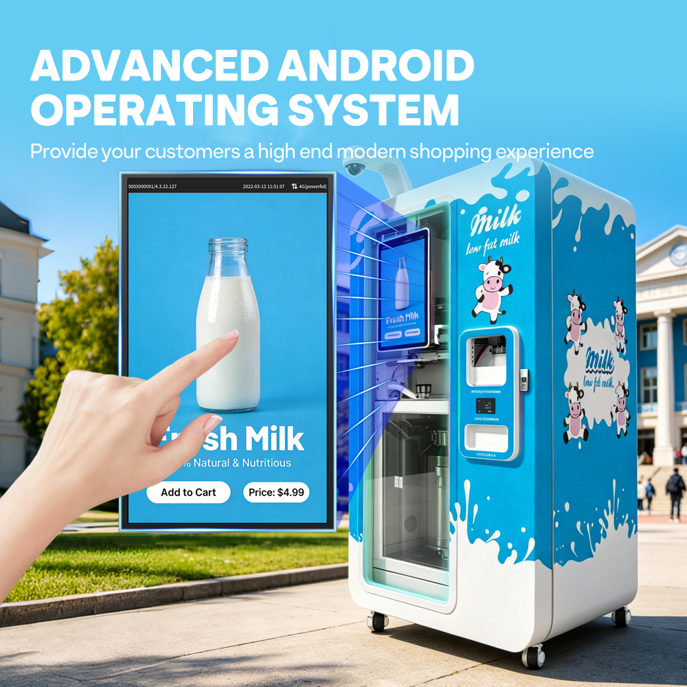 Haloo Fresh Milk Vending Machine | 120L Milk Storage System 175 Cup Large Capacity Design Automatic Cleaning and Disinfection Function