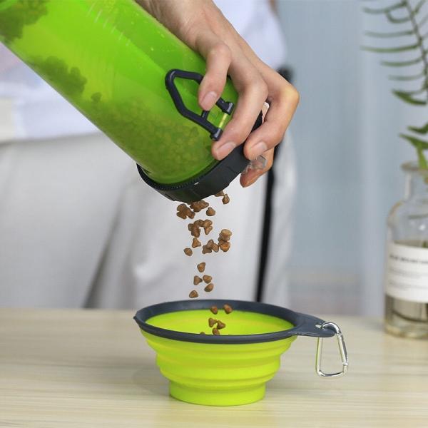 Чашка двухцелевое портативное 500g воды перемещения собаки PP