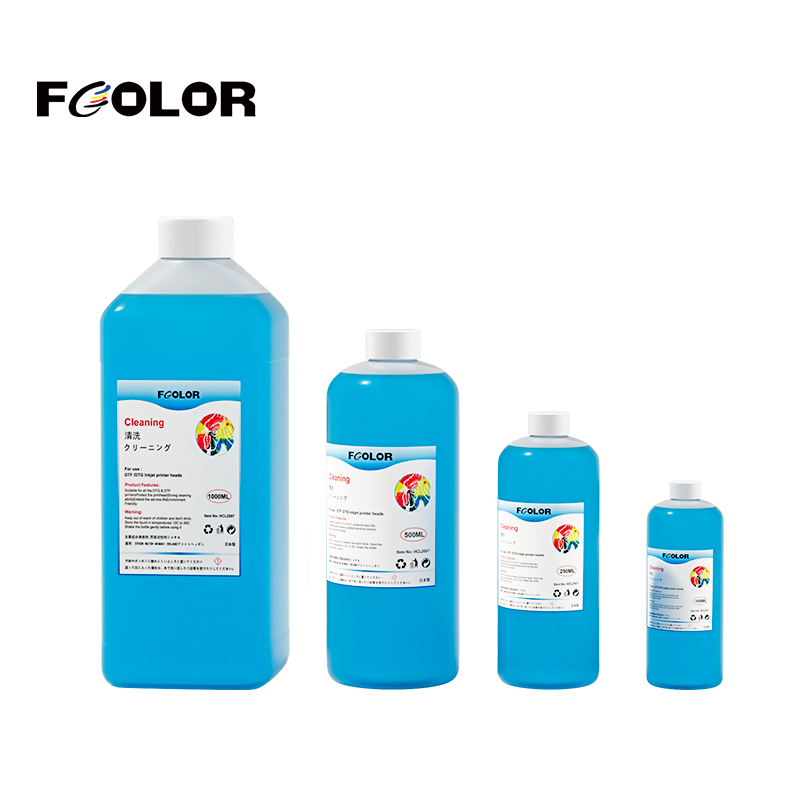 FCOLOR 100ML 1000ML Strong Cleaning Solution DTF Ink Clean Liquid for DTF Ink Film Transfer Liquid for Cotton Tshirt