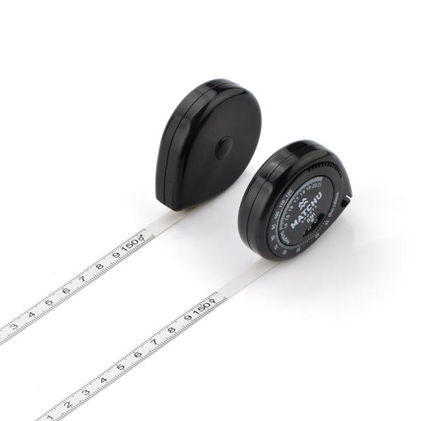 1.5m Black Compact BMI Measuring Tape For Body Fitness Measuring