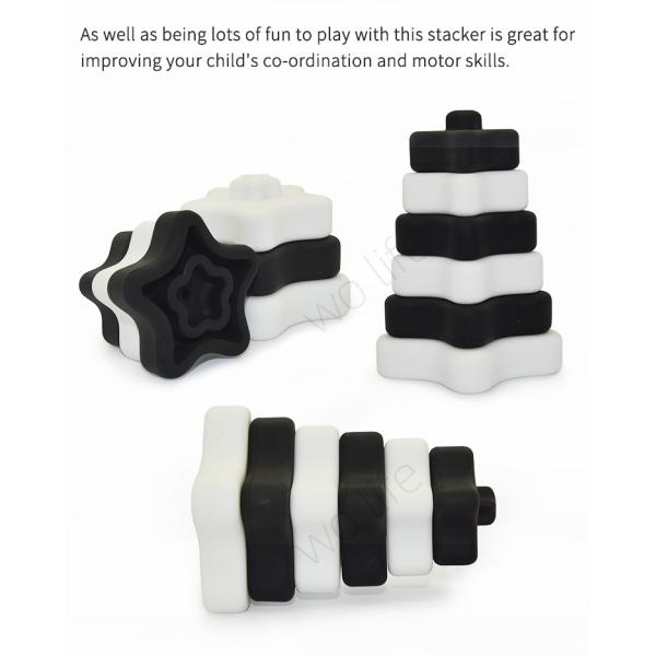 Learning Montessori Game Silicone Stacking Toys EN71 Stacker Blocks