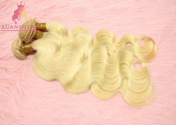 100% Virgin Hair 613# Blonde Body Wave Hair Extensions Colorable