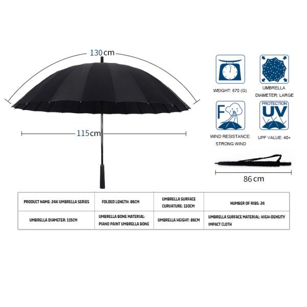 Rust Free Fiberglass Ribs Shaft Auto Golf Umbrella