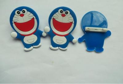 2D/3D Cute Doraemon Shape Rubber PVC Label Pins Badges With Safety Clip For School Backpack Decoration