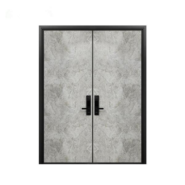 MDF Carcass Security Steel Door , Wood Armored Exterior Front Doors