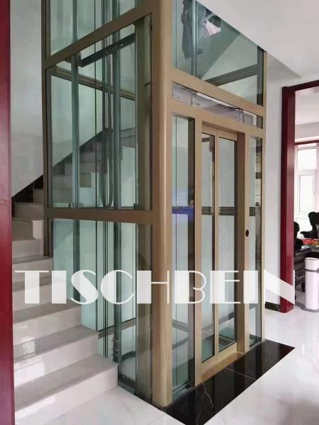 Customized Aluminium Shaft Structure Home Elevators 320kg-500kg Low Power Consumption Low Noise Low Cost Maintenance