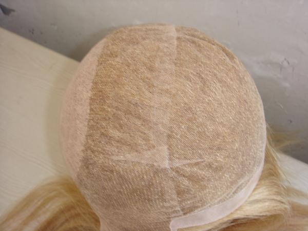 Personnalisé 100% Cheveux humains Droite Blonde Perruque dentelle avant