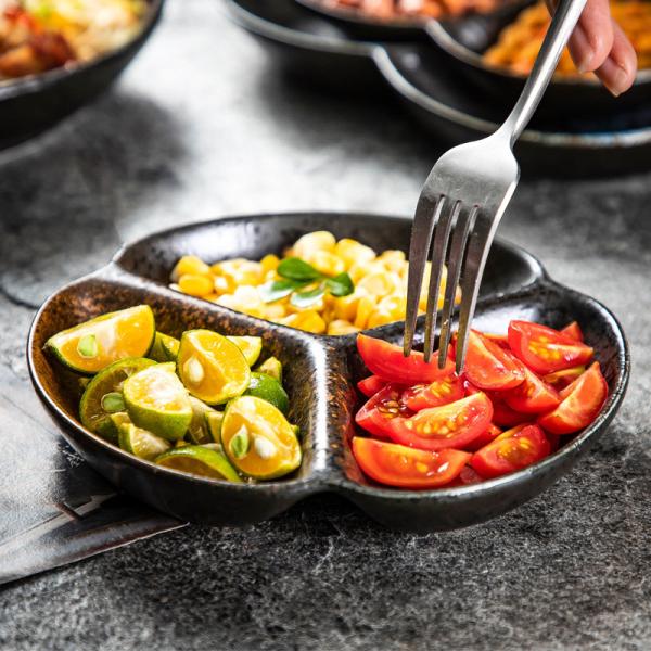 Savall Irregular Eclectic Black Porcelain Dinnerware For Caterers Canteens