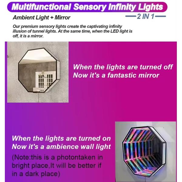 Home Bar LED Neon Sign Mirror Background Wall Decorative Infinity LED Mirror Light