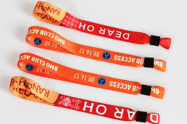 Non Toxic Fabric Wristbands For Events , Disposable Fabric Wristband Washable