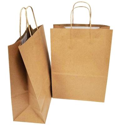 Self Sealed Kraft Paper Food Delivery Bags Brown Food Carry Out Bags For Restaurant