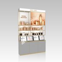 Magasin de cosmétiques Design d'intérieur Magasin de beauté en bois gris Armoire d'affichage avec boîte de lumière pour le maquillage Magasin d'affichage de meubles