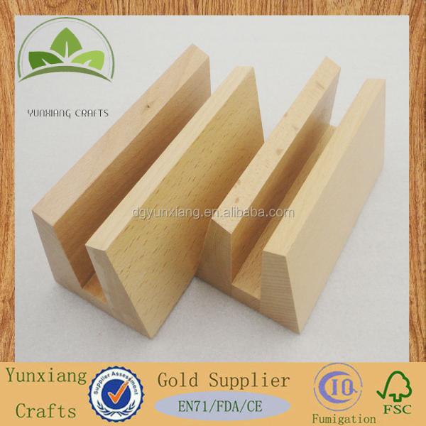 Blocs en bois Calendrier Carte de visite Base décoration artisanale en bois pour bureau à domicile (calendrier en bois naturel)