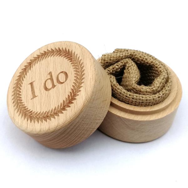 Small Wood Ring Box for Beautifully Proposing Marriage Handmade Beech and Walnut