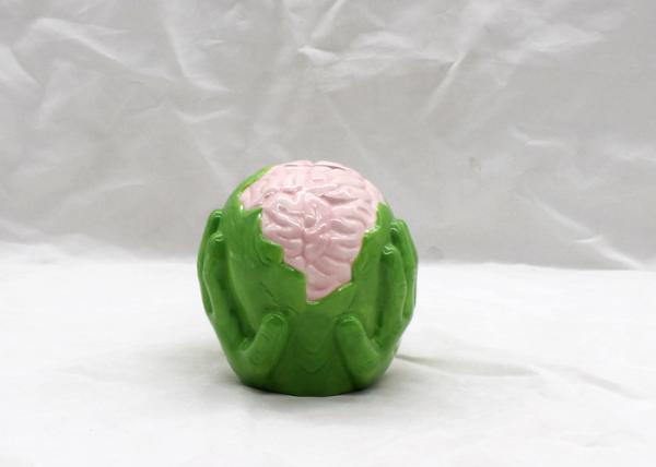 Green Skull Style Kids Ceramic Bank Dolomite For Halloween Promotional