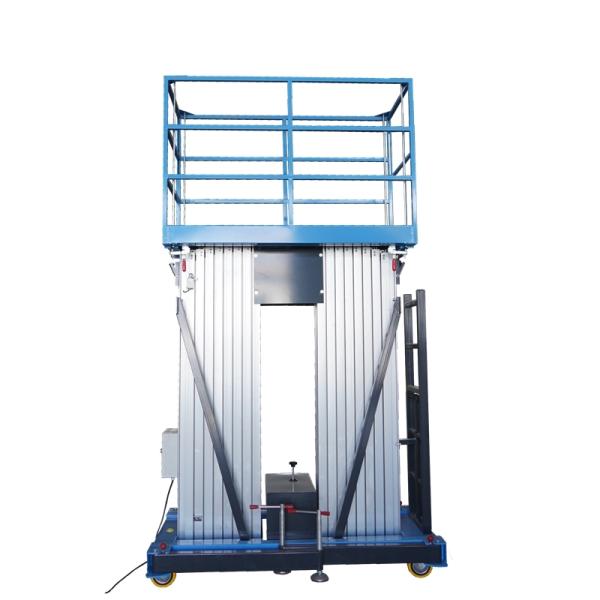 10m Battery or Manual Double Mast Vertical Lift Aluminum Lift Single Person Elevator Electric Lift Ladder