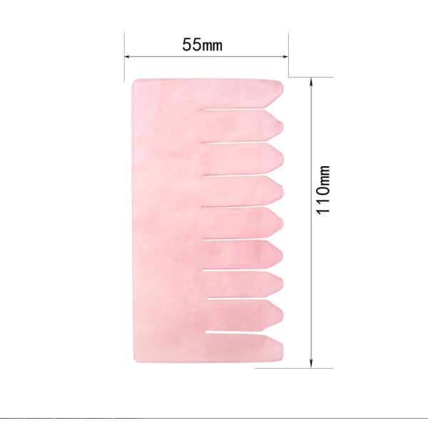 Розовый гребень волос розового кварца затягивает гребень волос Gua Sha кожи