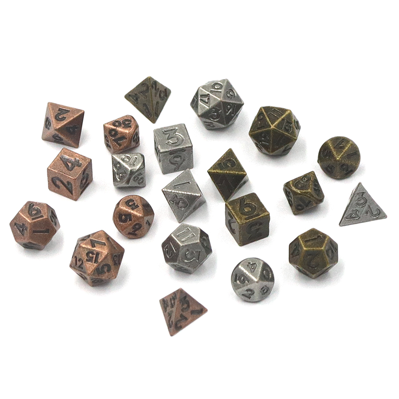 In Stock Mini Zinc Alloy Metal Dice Set 6mm Size with Customized Logo for D&D & RPG