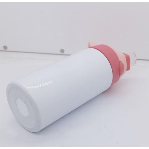12 oz Sublimación en blanco Sippy Cup Sublimación Tumblers para niños Acero inoxidable aislado Botella de agua para niños con tapa y mango de paja a prueba de fugas